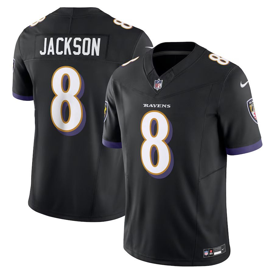 Men Baltimore Ravens #8 Lamar Jackson Nike Black Vapor F.U.S.E. Limited NFL Jersey